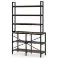 thumbnail image 1 of Yardi Yarda 6-Tier Bookshelf, Industrial Etagere Bookcase Storage Rack, Brown, 1 of 5