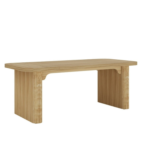 Yardi Yarda 62.2" Wood Executive Desk Simple Rectangular Computer Desk Writing Table, Desk for Indoor, Beige