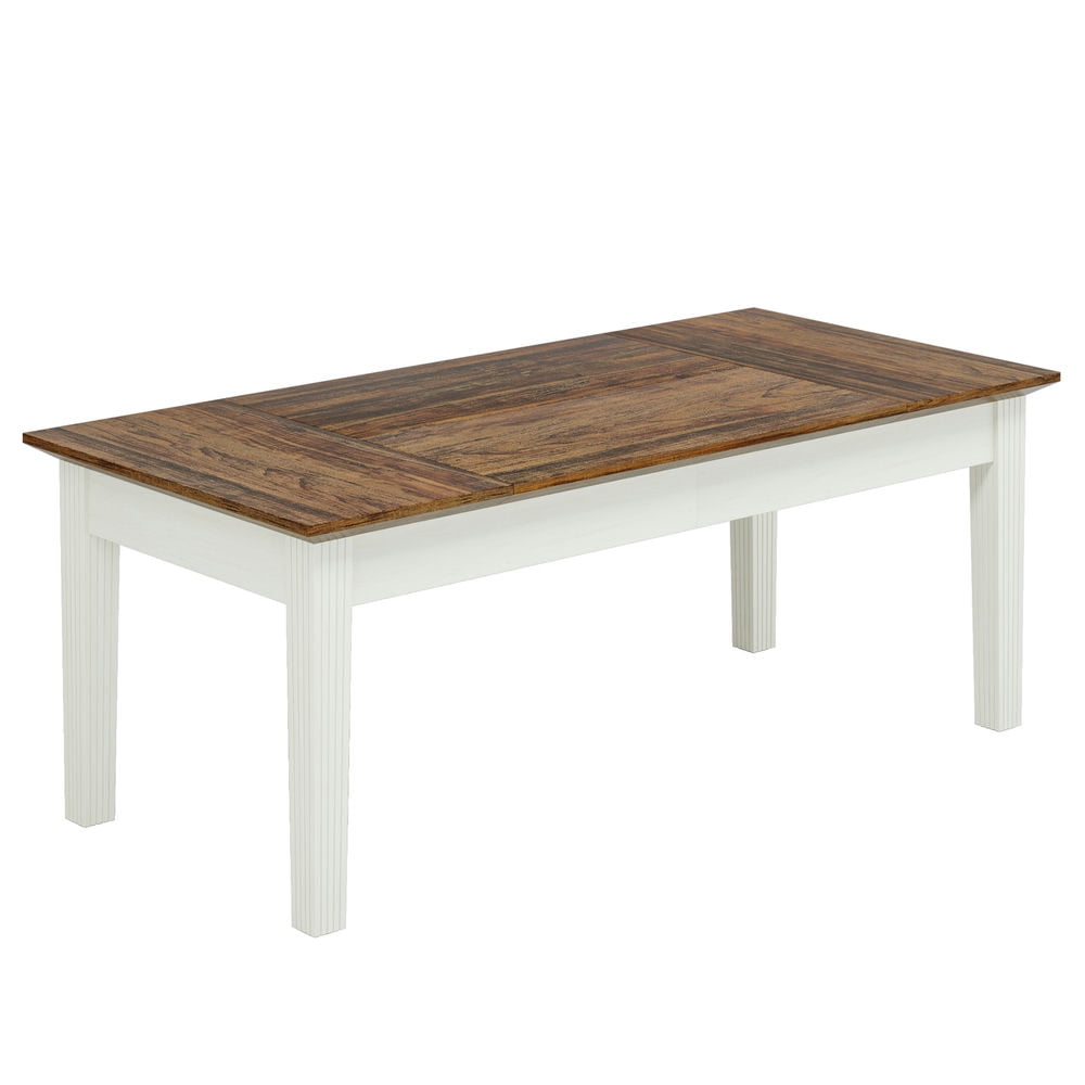 Yardi Yarda 62" Executive Desk, Large Modern Computer Desk Office Writing Table, Desk for Indoor, Rusic Brown+White
