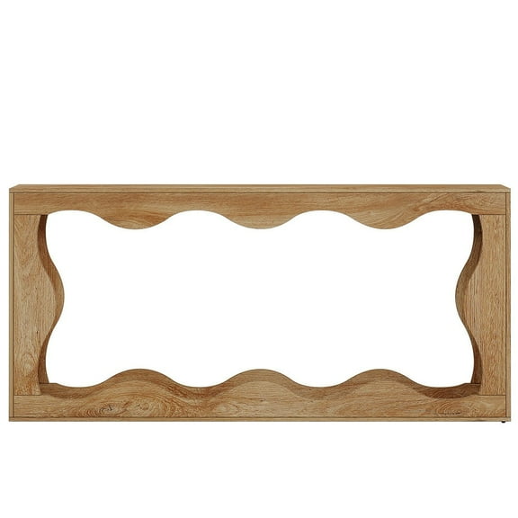 Yardi Yarda 63" Console Table, Farmhouse Entryway Table Couch Table Behind Sofa, Light Brown