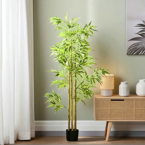 Yardi Yarda 6FT Artificial Tree, Fake Bamboo with Pot, High-Quality Materials Tree for Indoor, Green