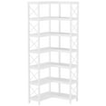 thumbnail image 1 of Yardi Yarda 7-Tier Corner Bookshelf Corner Bookcase Storage Display Rack, White, 1 of 4