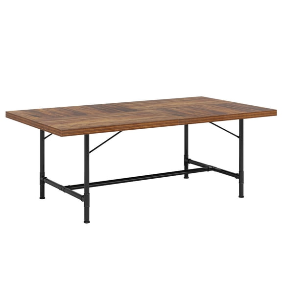 Yardi Yarda 70.8" Industrial Dining Table Kitchen Table for 6-8 People, Dining Table for Indoor, Brown