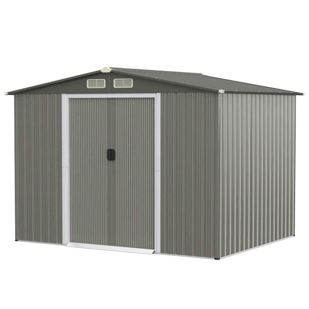 Yardi Yarda 8 x 6 Feet Galvanized Steel Storage Shed, Multipurpose Storage Shed, Gray