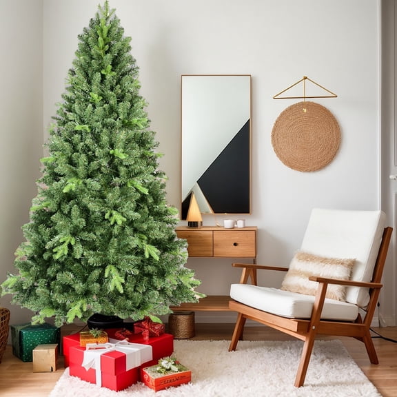 Yardi Yarda Artificial 4FT Christmas Tree with 636PVC/Hard Needle Mixed Branch Tips, Christmas Tree with Memory Wire+Iron Wire for Indoor Holiday Decoration, Green