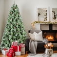 thumbnail image 1 of Yardi Yarda Artificial 5FT Christmas Tree with 694PVC/Hard Needle Mixed Branch Tips and 200L Warm White Led, Pine Cone Christmas Tree for Indoor Holiday Decoration, Green, 1 of 12