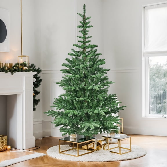 Yardi Yarda Artificial 7FT LED-lit Christmas Tree with 941PE/PVC Mixed Branch Tips, Christmas Tree with Hinged Premium & Foldable Base, Green