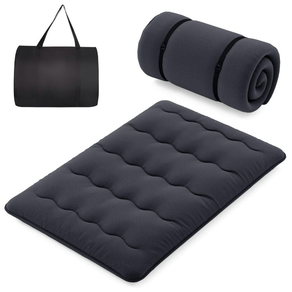 Yardi Yarda Mattress with Washable Cover and Foldable Mat, Floor Mattress for Indoor, Full Size, Black