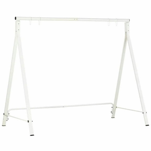Yardi Yarda Metal Porch Swing Stand, Heavy Duty Swing Frame, 528 LBS Weight Capacity, Hanging Chair Stand for Backyard, Patio, Lawn, Playground, White