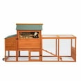 thumbnail image 1 of Yardi Yarda Portable Mobile Chicken Coop with Nesting Box and Sleeping Room, Run, Window, Sun Board, Doors, Wooden Chicken Cage with Wheels and Pull-Out Tray for Small Animals, Orange, 1 of 15