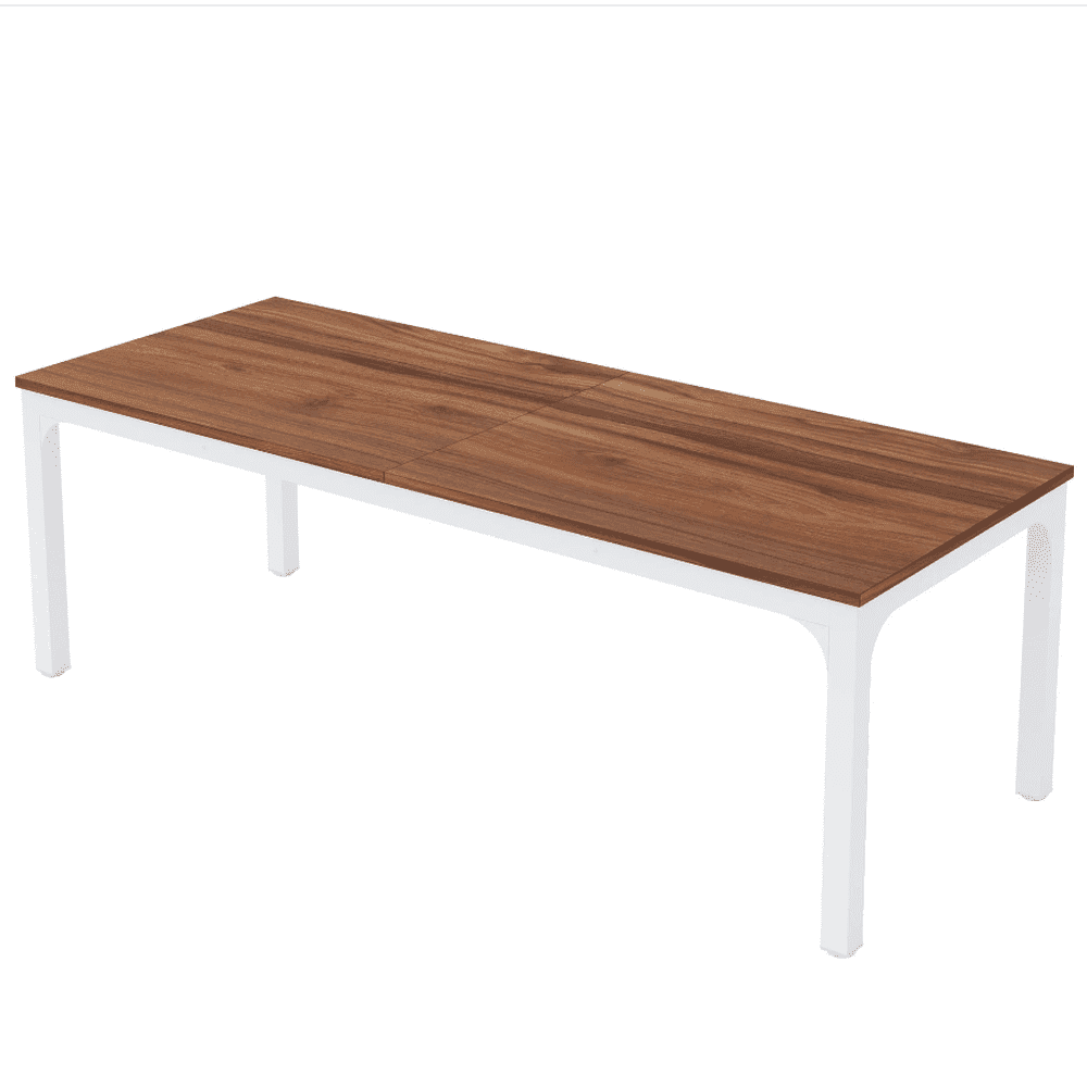 Yardi Yarda Rectangle Executive Desk, 78.7" Computer Desk 6 Feet Conference Table, Desk for Indoor, Brown+White