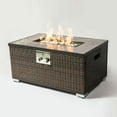 thumbnail image 1 of Yardi Yarda Rectangle Propane Fire Pit Table, Rattan Gas Fire Table with Tile Tabletop, Gas Fire Table, Fire Table for Outdoor, Dark Brown, 1 of 10