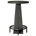 thumbnail image 1 of Yardi Yarda Round Bar Table with Metal Footrest, Modern Industrial Style Bar Table for Indoor, Black, 1 of 5