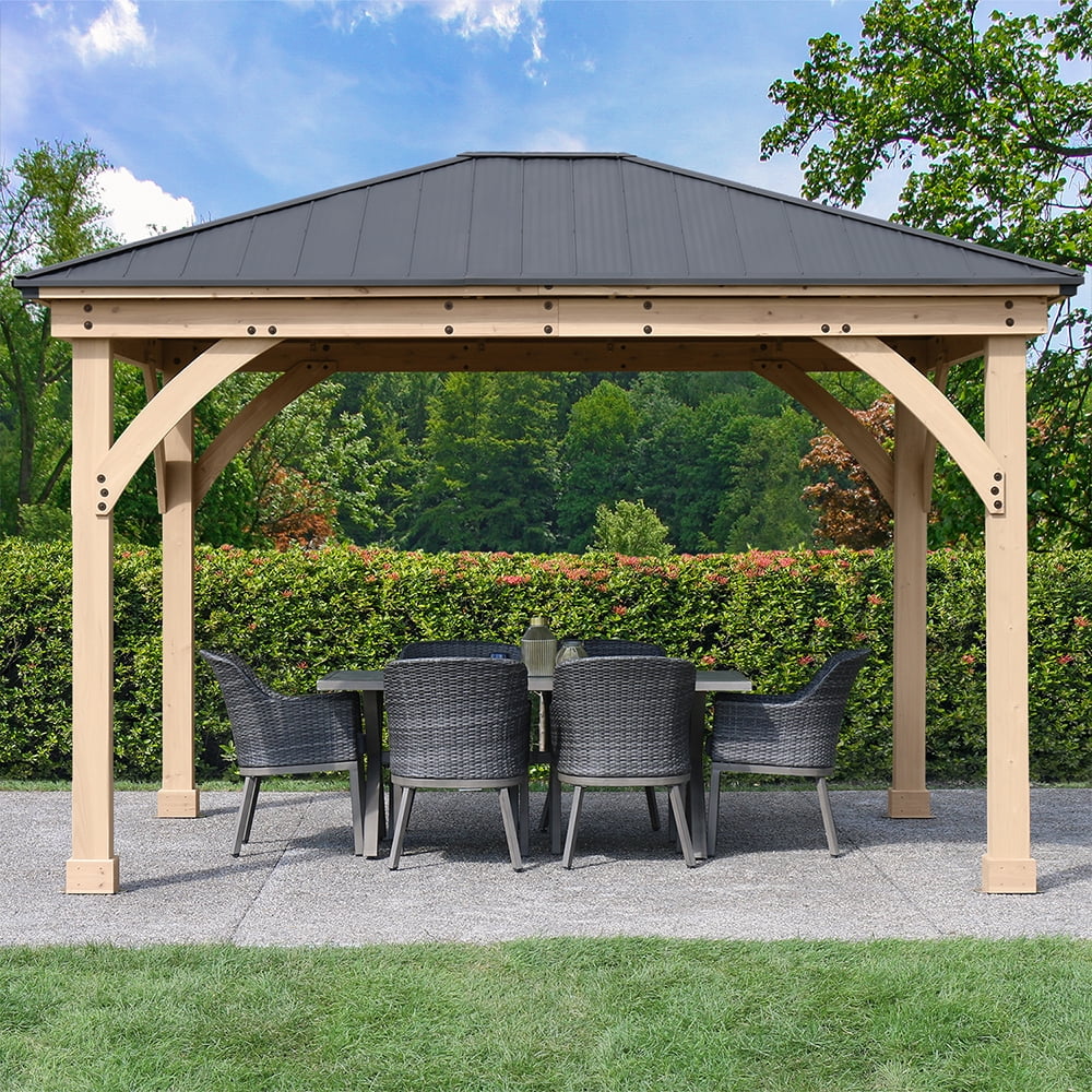 Yardistry 11 ft. x 13ft. Meridian Gazebo with Graphite Aluminum Roof