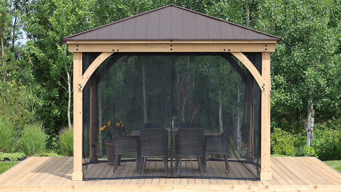 12' x 12' Black Mesh Mosquito Net Kit for Gazebo