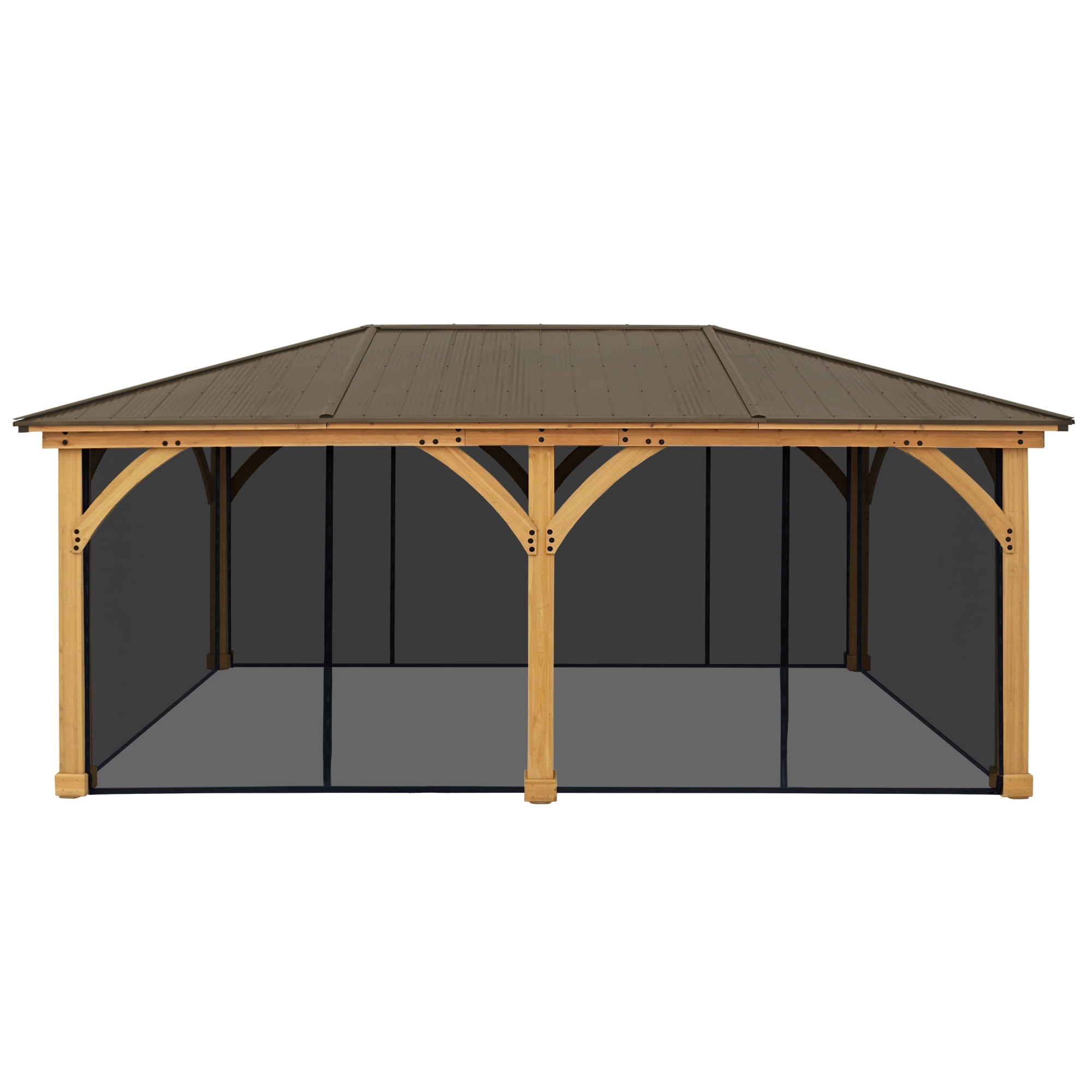 Yardistry Black Mosquito Screen Mesh Kit designed for the 12' x 20' Meridian Gazebo
