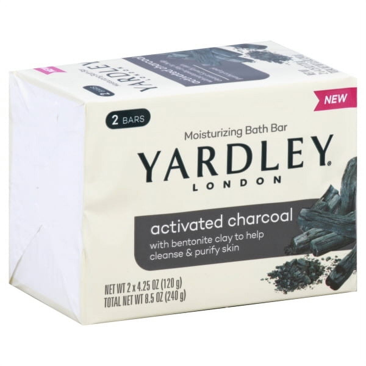 Yardley Activated Charcoal Bath Bar, 4.25 oz 2 Pack
