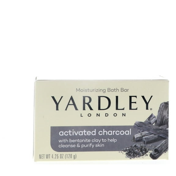 Yardley Activated Charcoal Bath Bar, 4.25 oz Pack of 2