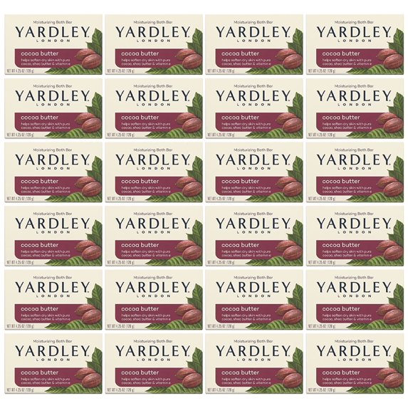 Yardley Cocoa Butter Bath Bar, 4.25 oz 24 Pack