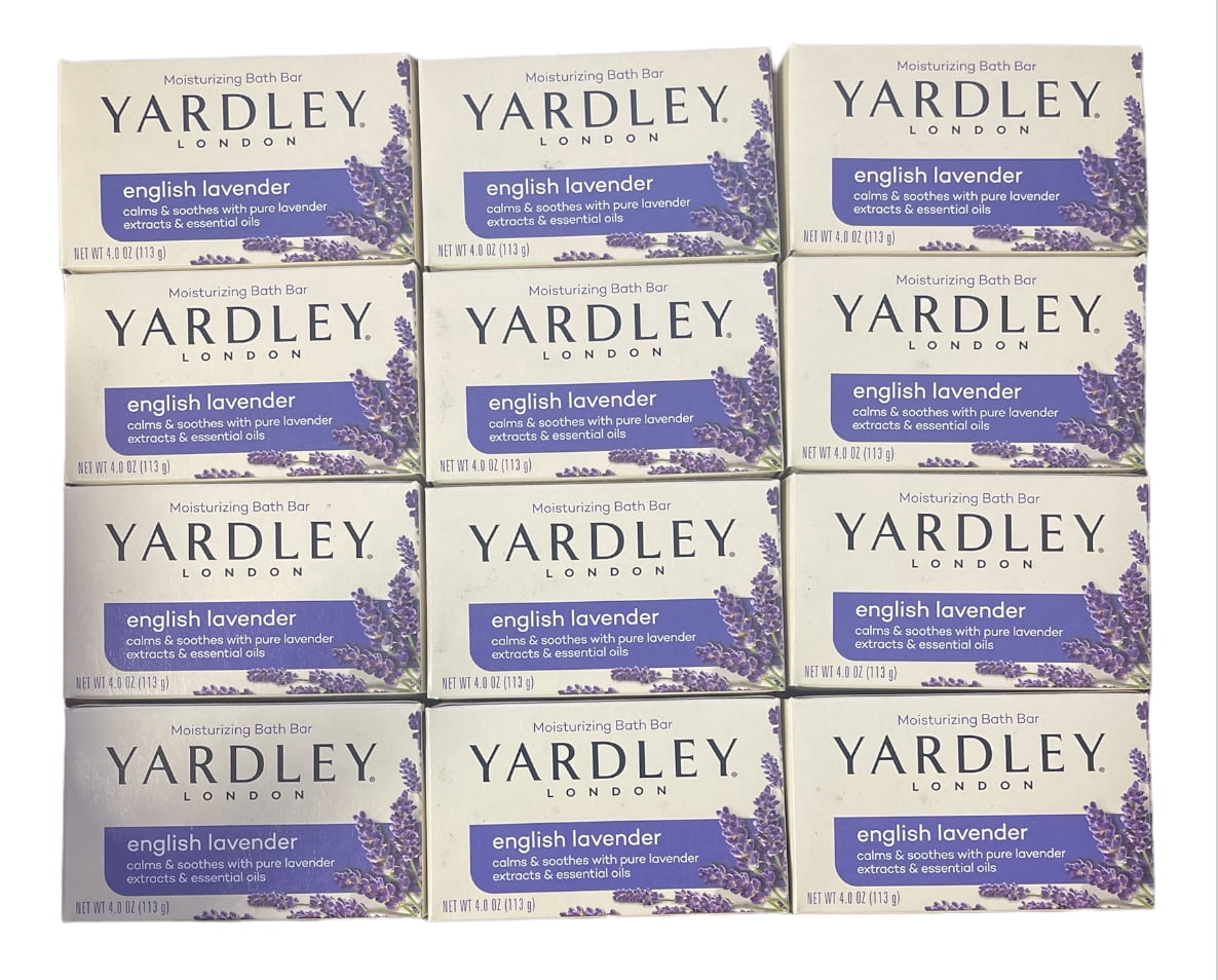 Yardley London English Lavender Essential Oil Bath Bar Soap 4Oz (12Pack