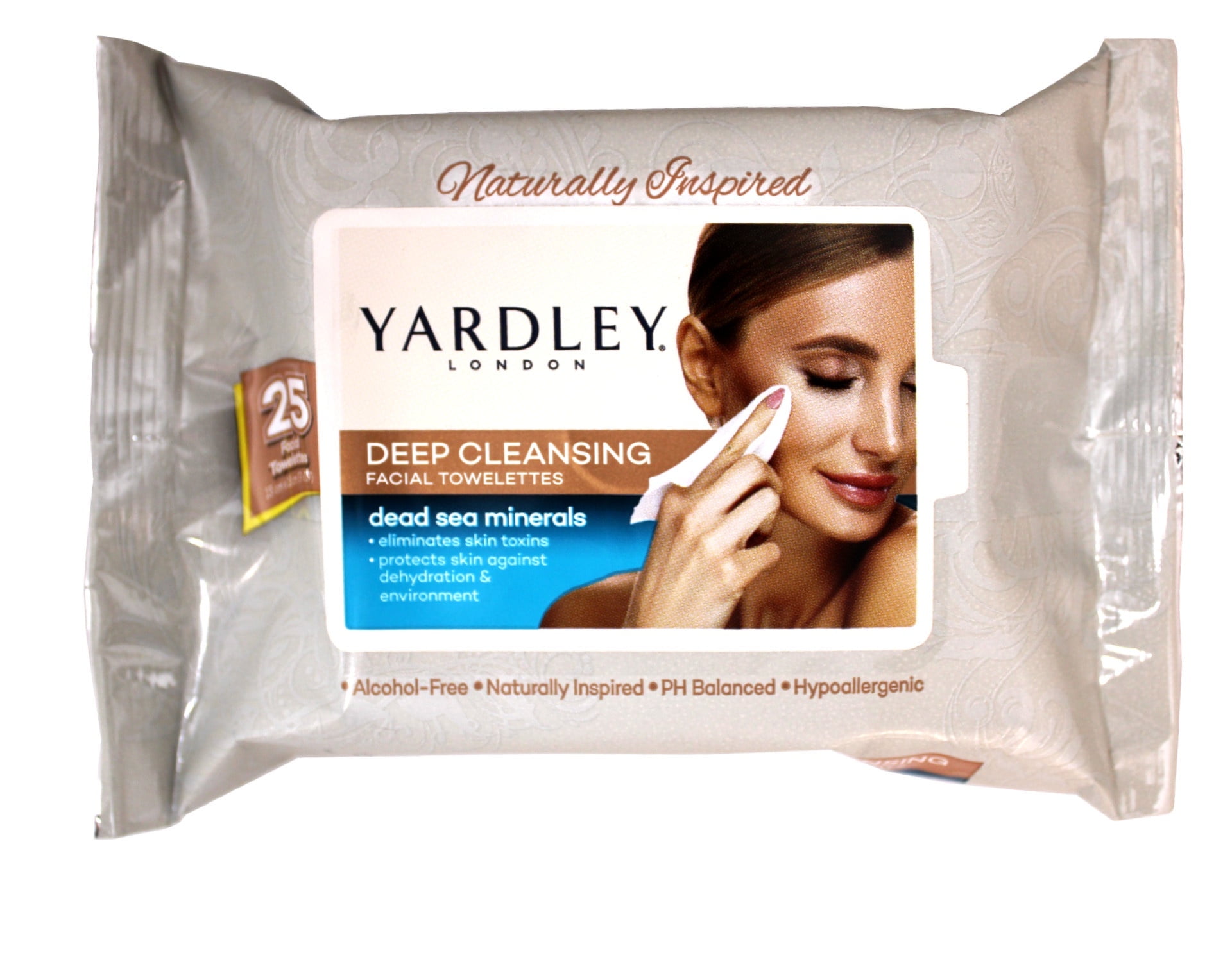 Yardley Facial Wipes Dead Sea Minerals, Deep Cleansing 25 Count (HI
