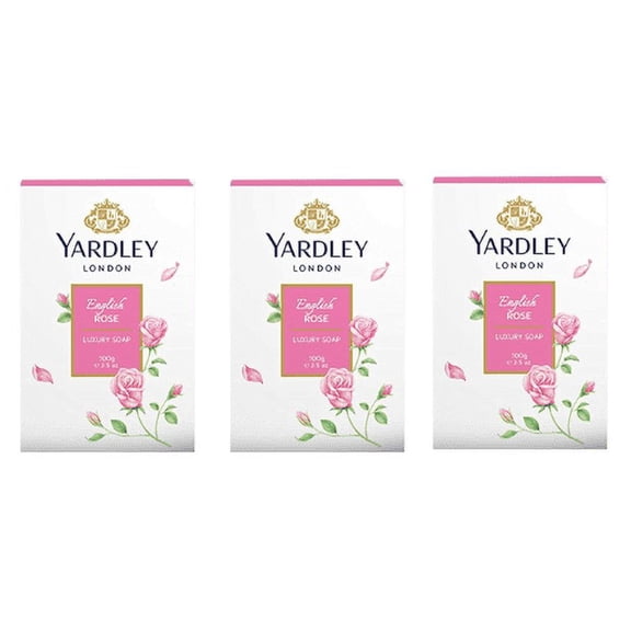 Yardley London 3 PACK English Rose Luxury Soap 100g ea. 3.5oz ea.