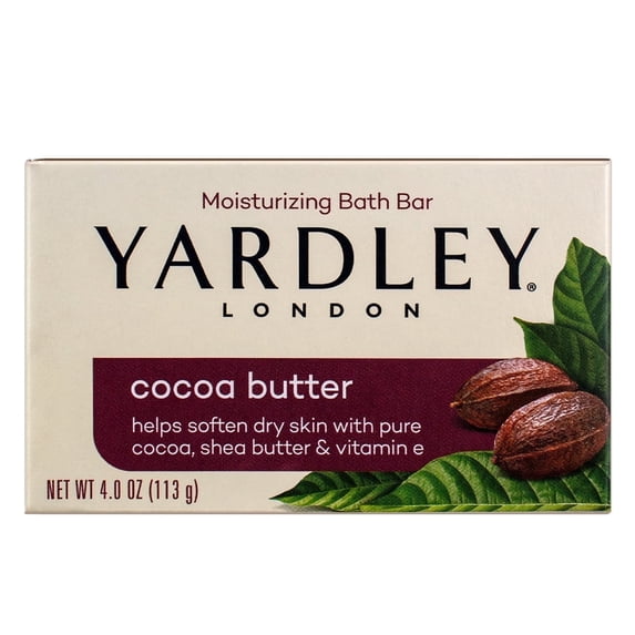 Yardley London Cocoa Butter Naturally Moisturizing Bath Bar 4.0 oz, for Women