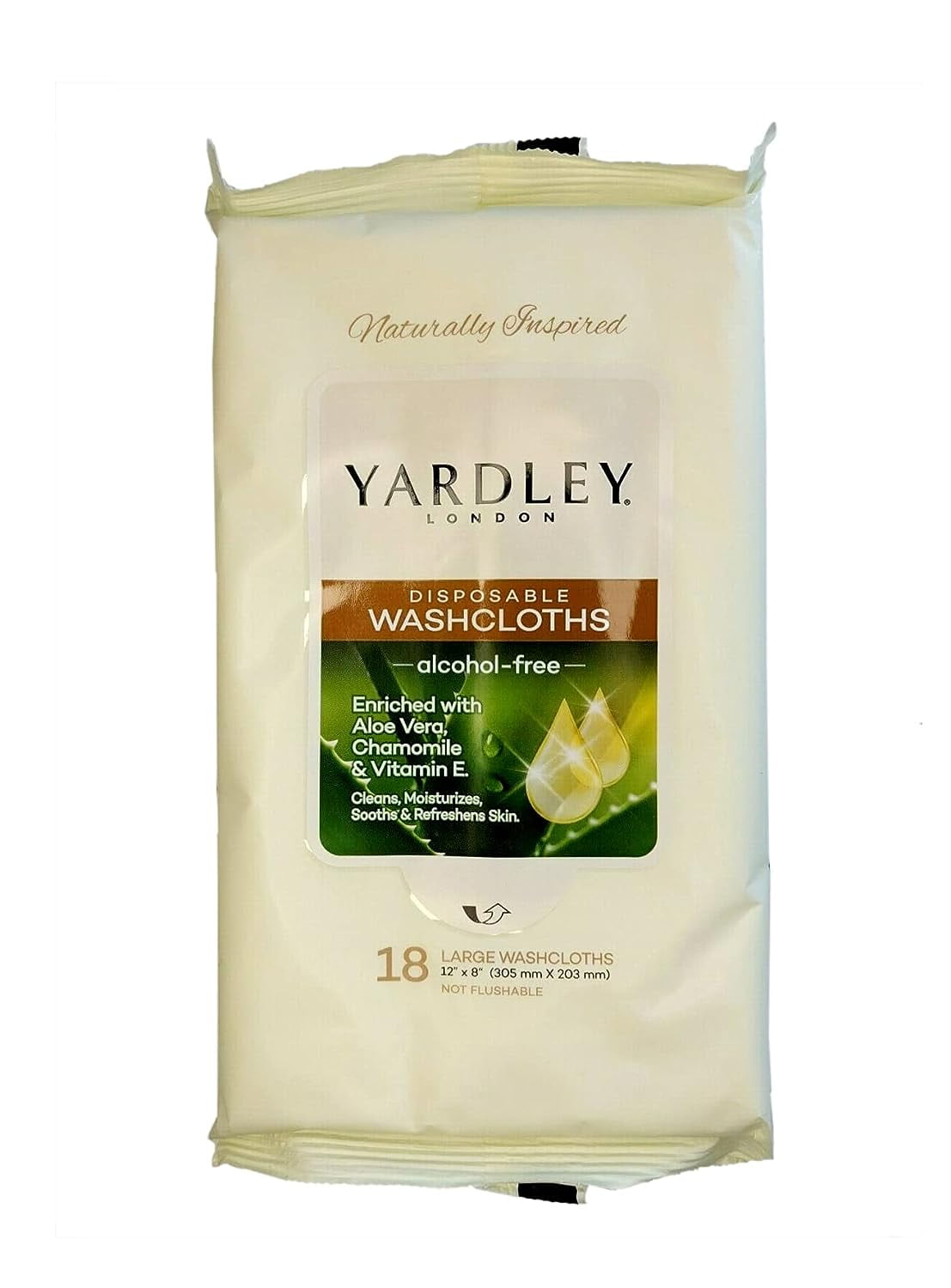 Yardley London Personal Body Wash Cloth, Large Disposable Washcloths, Pack of 2