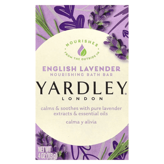 Yardley London English Lavender Naturally Moisturizing Bath Bar, 4.25 ounce