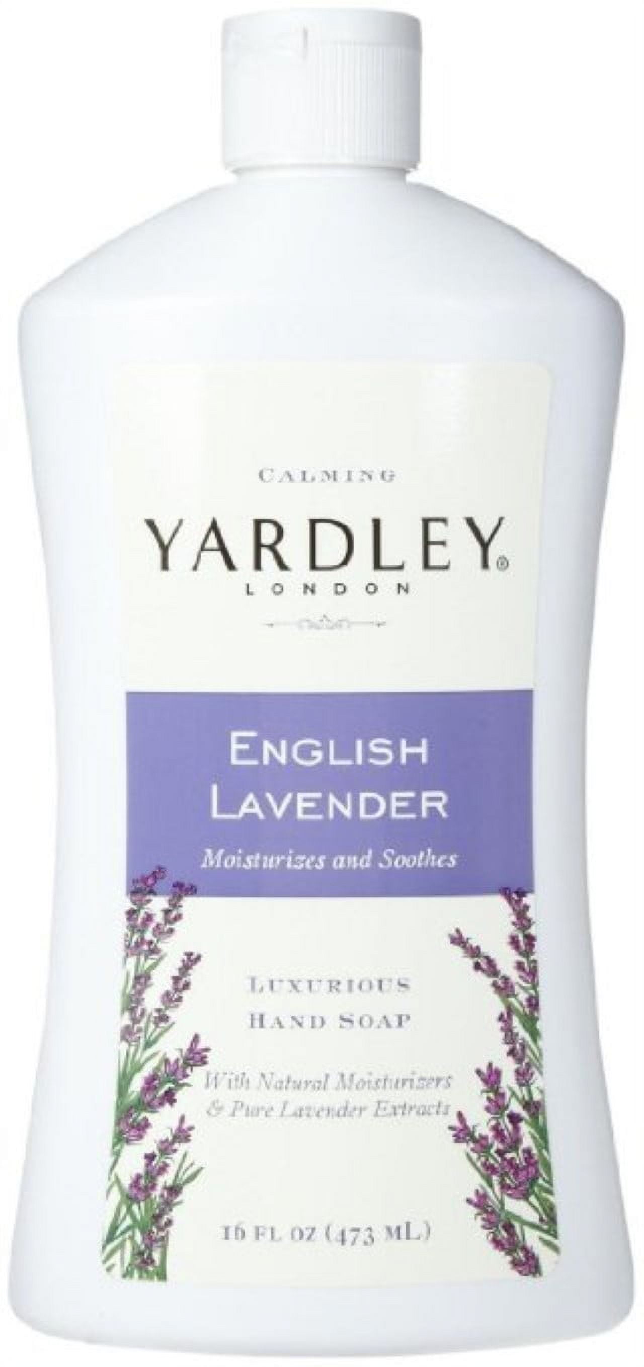 Yardley London English Lavender, Luxurious Hand Soap, Moisturizes & Soothes with Essential Oils, 16 FL OZ (473ml) - 4 Pack