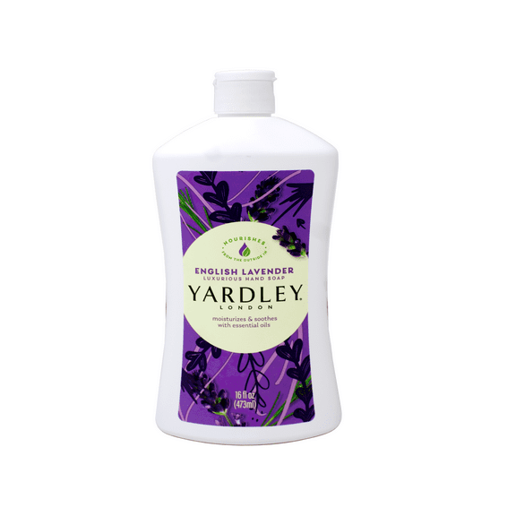 Yardley London English Lavender, Luxurious Hand Soap, Moisturizes & Soothes with Essential Oils, 16 FL OZ (473ml) - 6 Pack