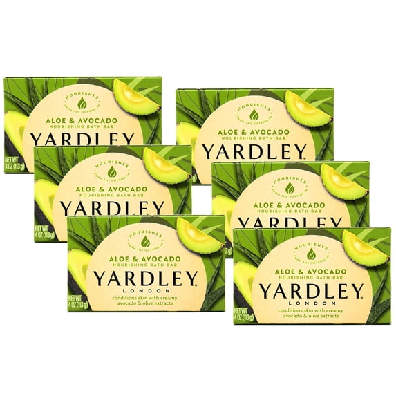 Yardley London Moisturizing Bar Fresh Aloe With Avocado, 4 ea (Pack of 6)