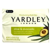 Yardley London Moisturizing Bath Bar Aloe and Avocado Nourishes Skin with Creamy Avocado and Olive Extracts 4 oz Bars 2 Count