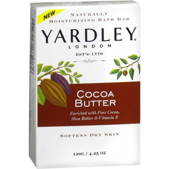 Yardley Moisturizing Bar Cocoa Butter 4.25 oz (Pack of 4)