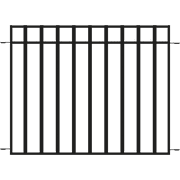 Yardlink Black Steel 3-Rail Fence Panel, 34 inch H x 47 inch W