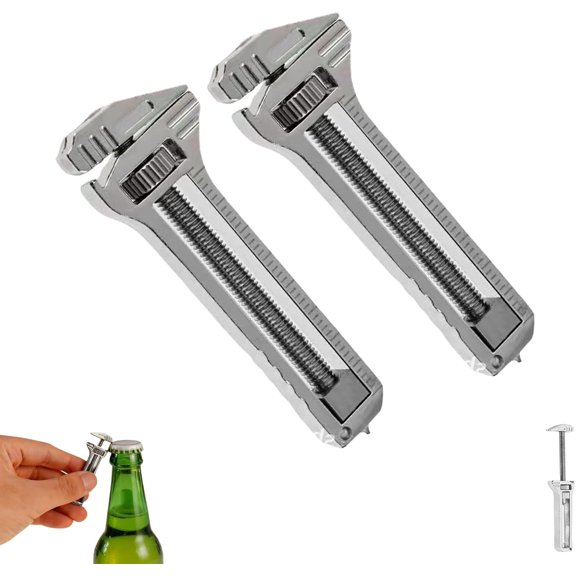 Yardley London 2-Pack Compact Titanium EDC Multitool, Adjustable Spanner Wrench with Bottle Opener for Camping & Hiking