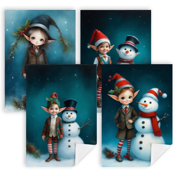 Yardlyne Christmas Hand Towels Kitchen, A little elf standing next to a ...