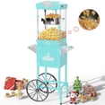 thumbnail image 1 of ENYOPRO 10 OZ Popcorn Machine with Professional Cart, Vintage Movie Theater Style Popcorn Maker, 40-Cup Capacity, Removable Stainless Steel Kettle, for Home Theater, Party, Wedding & Birthday, Cyan, 1 of 11