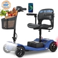 thumbnail image 1 of Yardmaster Clearance 4-Wheel Mobility Scooter, 15Miles Foldable Scooter for Seniors and Adults, 12AH Powered Mobile Wheelchair with Removable Battery, Easy Assembly, 330LBS, Blue, 1 of 11