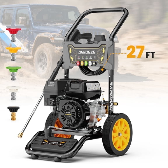 Seizeen 4000PSI Pressure Washer with 27FT High-Pressure Hose & 5 Nozzle & Spray Gun, 2.6GPM, Gas Pressure Washer for Patio & Garage