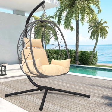 Bifanuo Double Wicker Swing Egg Chair Hammock Foldable Hanging Loveseat ...