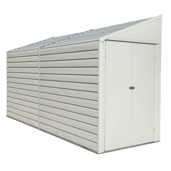 Yardsaver 4 X 10 Ft Steel Storage Shed Pent Roof Eggshell