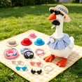 thumbnail image 1 of Yardvibe 13PC Desk Goose Outfits, 7 Inch Summer Mini Porch Goose Outfits Hats Sunglasses Swimming Ring Necklaces Dresses for Magnetic Geese Statue, Key Holder Table Decor (A), 1 of 8