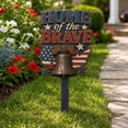 thumbnail image 1 of Yardvibe 4th of July Outdoor Vintage Decor, 11.8" Patriotic Retro Metal Yard Sign Star Red White Blue Garden Stake, USA Flag American Yard Sign for Memorial Day Independence Day (Ring), 1 of 6