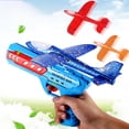 thumbnail image 1 of Yardvibe Airplane Launcher Toys, 9 Inch Foam Glider Catapult Plane Toy with NO Battery Required, Durable Outdoor Flying, Birthday Gifts Party Favors (Blue）, 1 of 9