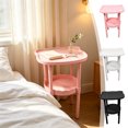 thumbnail image 1 of Yardvibe Bedsides Table Organizers, Pink Mini Friendly Rounded Corners Lightweight Portable Storage Shelf, Home Bedroom Space-Saving Furniture (E), 1 of 6