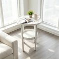 thumbnail image 1 of Yardvibe Bedsides Table Organizers, White Mini Friendly Rounded Corners Lightweight Portable Storage Shelf, Home Bedroom Space-Saving Furniture (F), 1 of 5