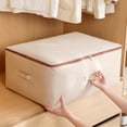 thumbnail image 1 of Yardvibe Beige Canvas Moving Bag with Handles & 3-side Zip, 19.69"x27.56"x11.81" Breathable Soft Storage Bags for Cotton Clothes Bedding Organizer Bins, Large Capacity & Wear-Resistant (C), 1 of 8