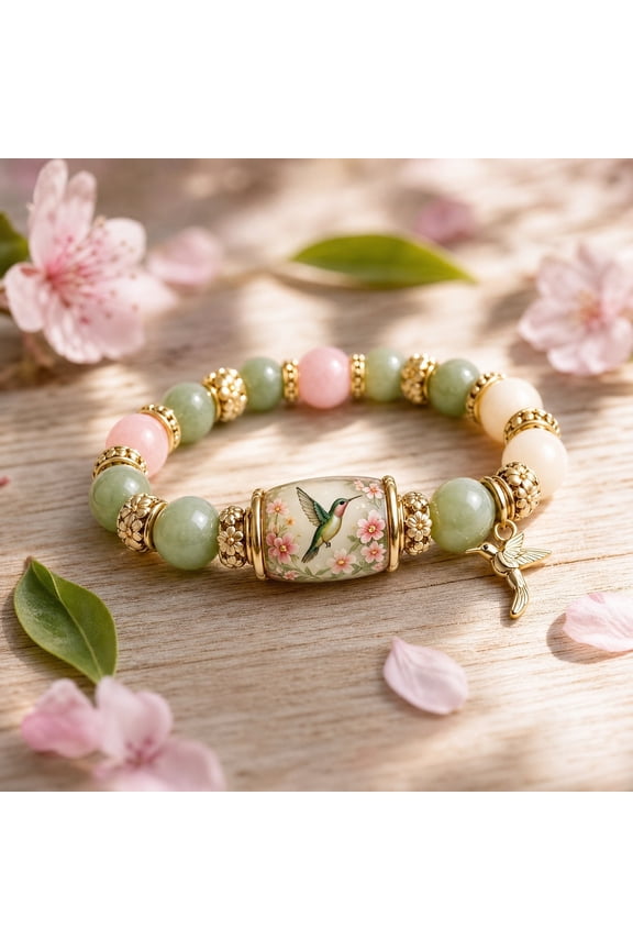 Blessing Birds Bracelet with Gift Box, 2026 Limited Edition Inspirational Hummingbird Bracelets, Faith and Hope, Gift for Women, Mom, Sister & Friends (1.77"x2.76"x2.76")