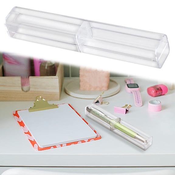 Yardvibe Clear Pen Boxes, 6.1"x1.01"x1.01" Plastic Pen Case Container, Empty Transparent Ballpoint Pen Gift Display Storage Boxes for College Office Business Supply